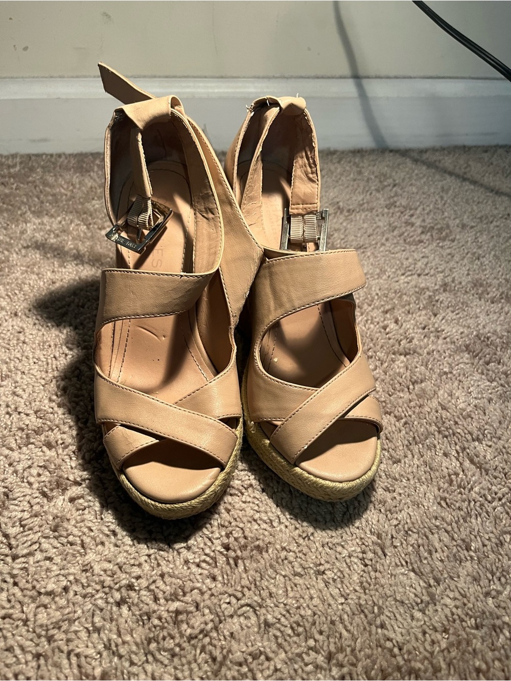 Charles David Tan Espadrille Wedge Sandals